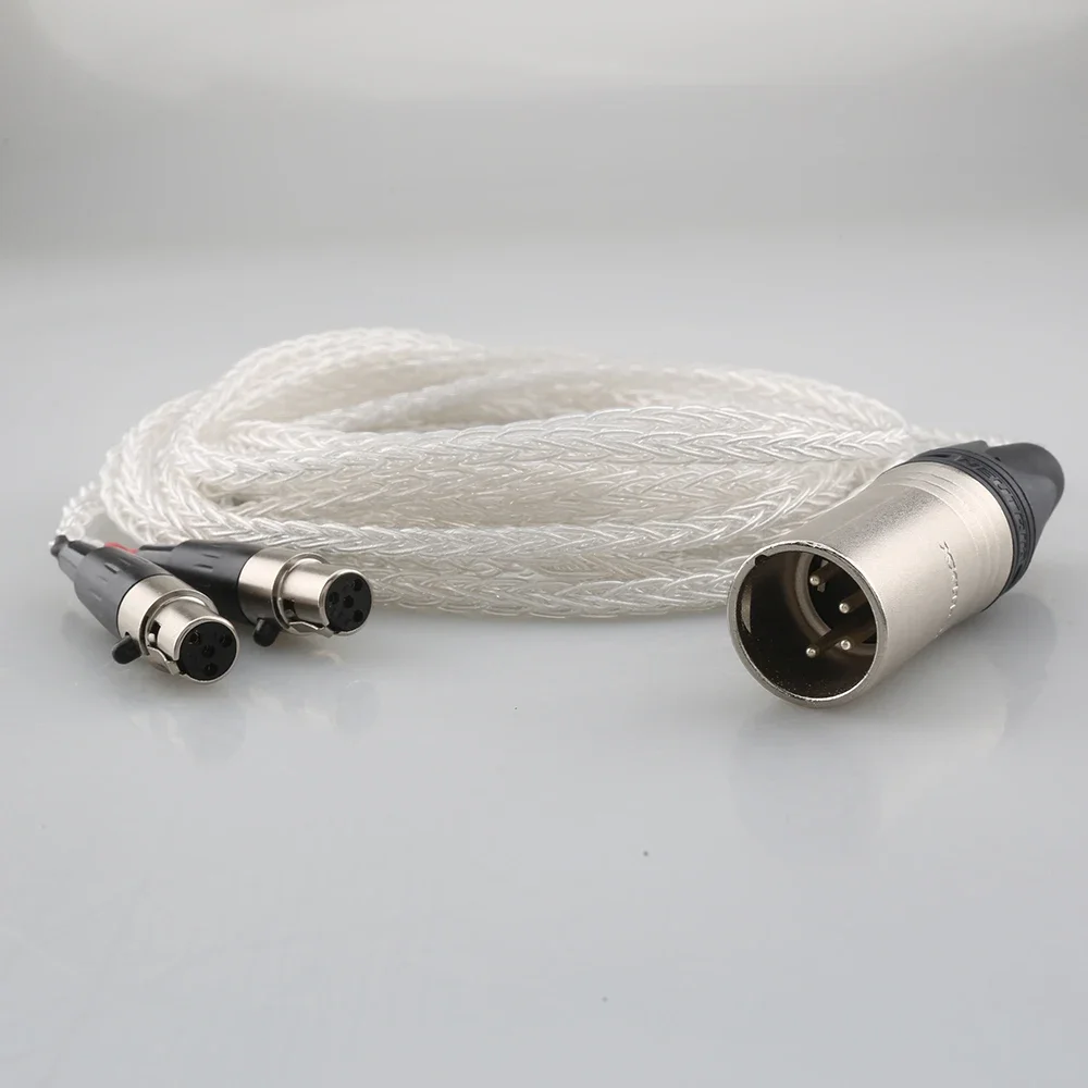 99% чистое серебро 8-жильный HiFi-кабель 4-контактный XLR сбалансированный разъем для