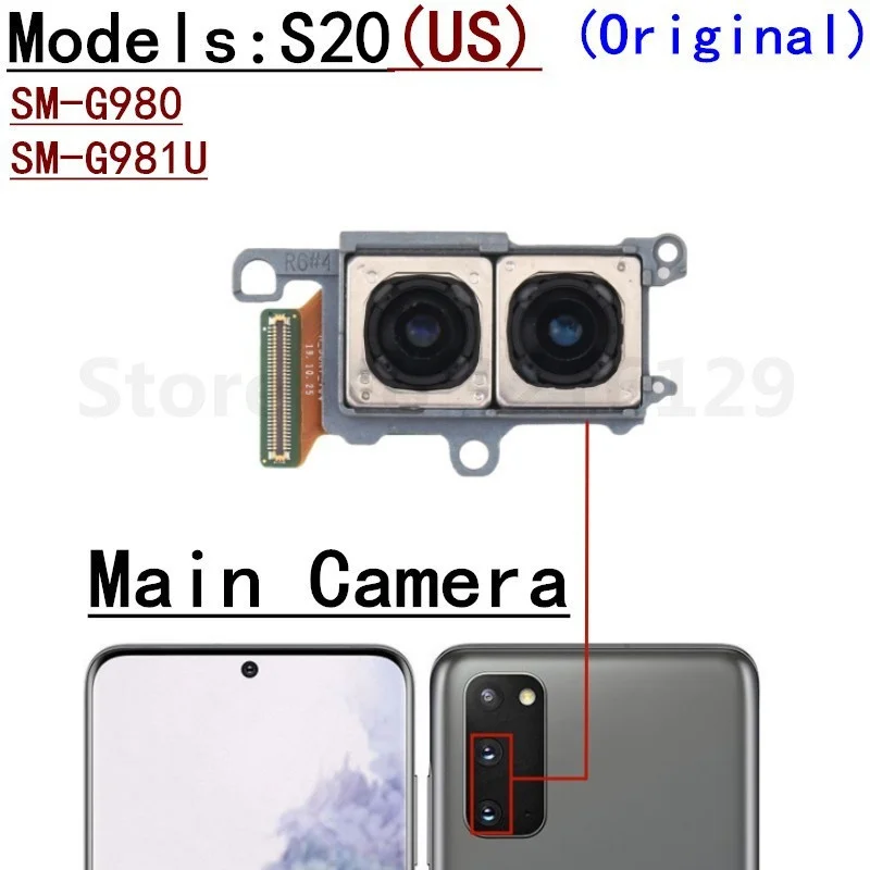 Фото Полный комплект передней и задней основной камеры для Samsung Galaxy S20 5G G980 G981 G981F G981U, широкий гибкий кабель задней камеры №3