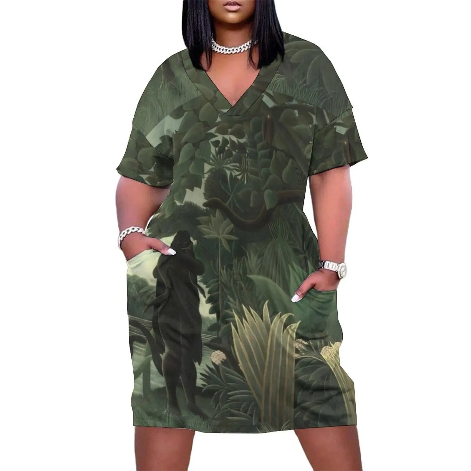 Женское свободное платье Henri Rousseau - The Snake Charmer La Encantadora De Serpientes из полиэстера