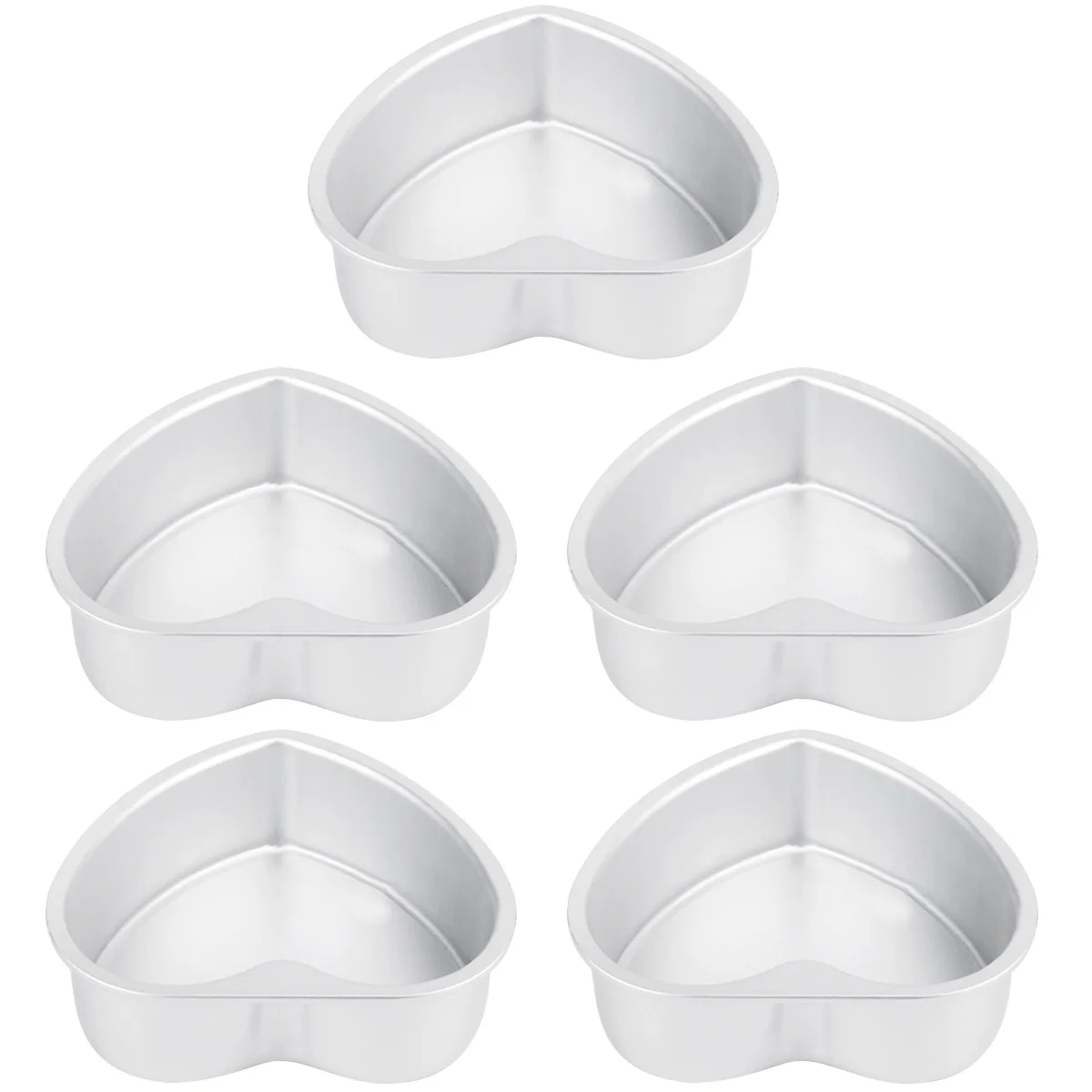 

5pcs Heart Cake Mold Muffin Ring Cookie Mold Alloy Ring Biscuit Cake Mold