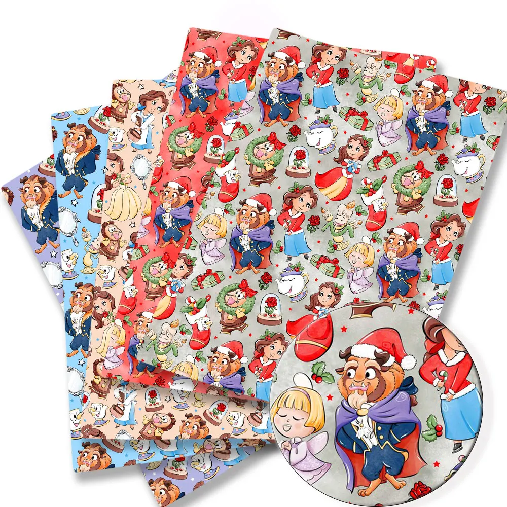 Рождественская ткань Disney 140x50 см хлопковая с героями мультфильмов лоскутная