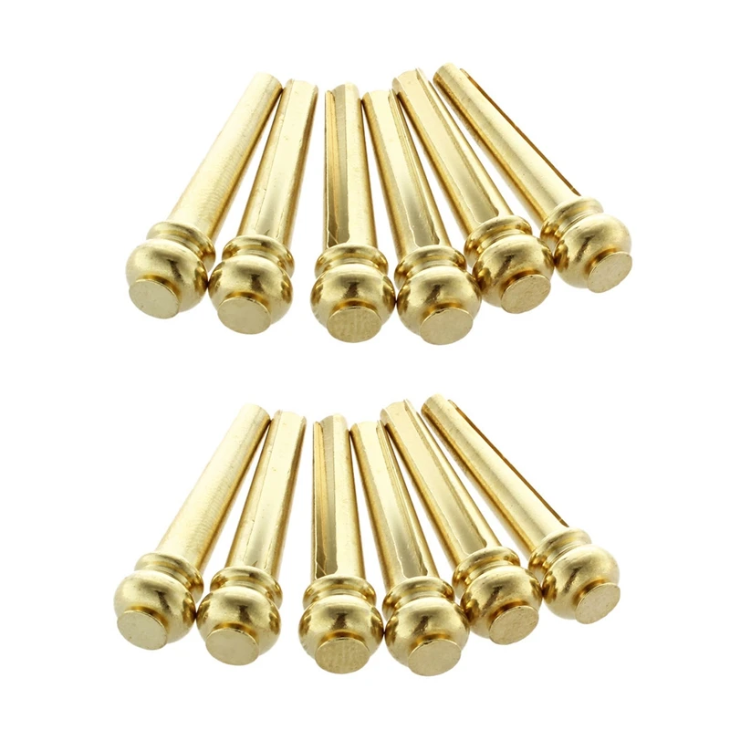 

Metal Acoustic Guitar Bridge Pins 12Pcs Brass Guitar Strings Fixed Cone String Pins String Nails