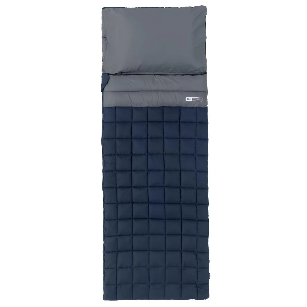 

40F Weighted Adult Sleeping Bag – Navy & Gray (size 95 In. X 34 In.) Camping Supplies Nature Hike Tourist Camp Gears Hiking