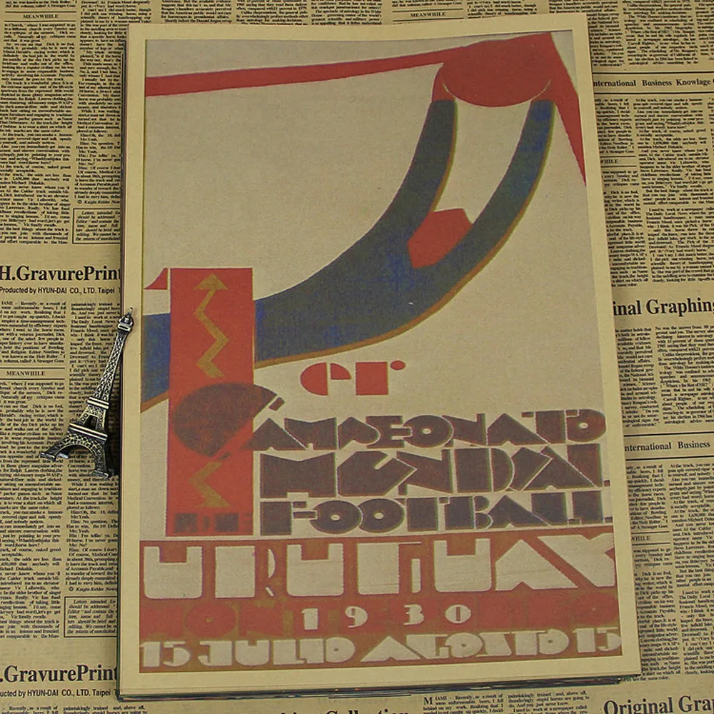 Винтажный постер Уругвайский Кубок мира 1930 по футболу украшение для дома