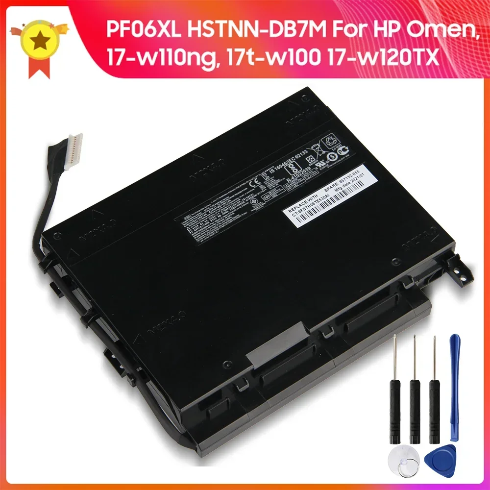 Replacement Battery PF06XL HSTNN-DB7M For HP Omen 17-w110ng 17t-w100 17-w120TX 853294-850 High Quality Batteries 95.8wh 11.55V