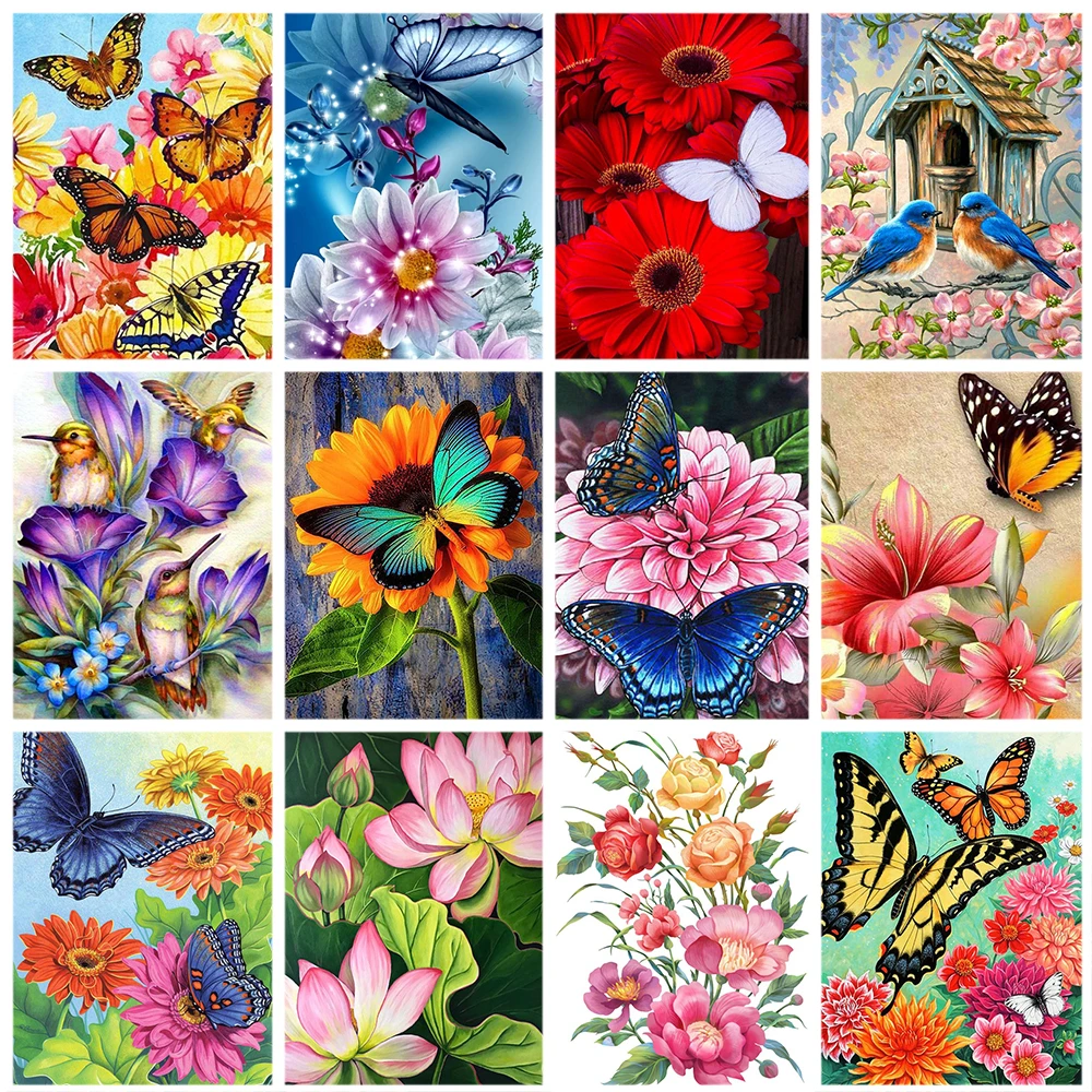 

Miaodu DIY Diamond Painting 5D Flower Butterfly Bird Embroidery Cross Stitch Kits Animal Mosaic Creative Hobbies Home Decor Gift
