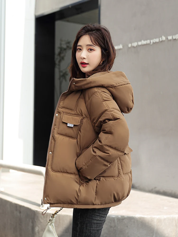 10 Colors Available Women Winter Jacket Hooded Korean Style Loose Oversize Female Padded Warm Coat Parka