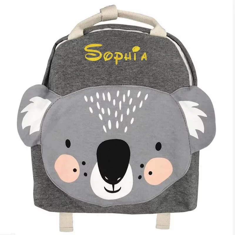 Custom Animals Cartoon Backpack for Kids with Name Personalized Cute School Bookbag Backpacks Customized Travel Casual Daypack
