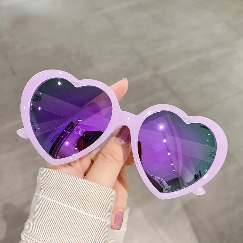 

Солнцезащитные очки в форме сердца для мужчин и женщин UV-400, зеркальные модные брендовые дизайнерские трендовые солнечные очки в стиле стимпанк