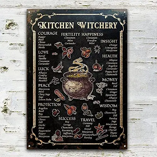 Laquo Witch Kitchen Witchery металлический знак винтажный ржавчины стильный домашний декор
