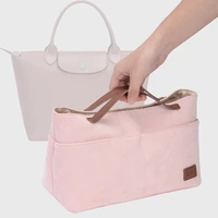 purse insert organizer for longchamp shopper bag with handle women travel handbag inner shaper polar fleece liner storage