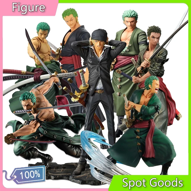 

Фигурка Зоро из японского аниме, цельнокроеная стоячая модель с тремя ножами для рисования, игрушка в подарок, Коллекционирование украшени...