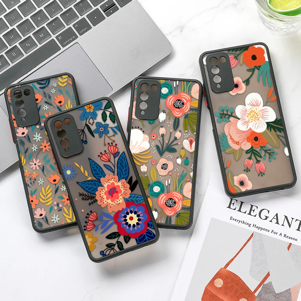 Honor 70 5g Case Flower Phone Case For Huawei P30 Lite P40 Pro P50 Case Honor 60 50 Pro 8X 9A 20 10X Lite 9X Luxury Back Cover  