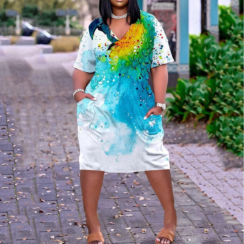 

Vintage Dress Summer Clothing Standard-Fit Elegant Women'S Dresses Hot Selling Top Women'S Dress Beach New Printing Beach