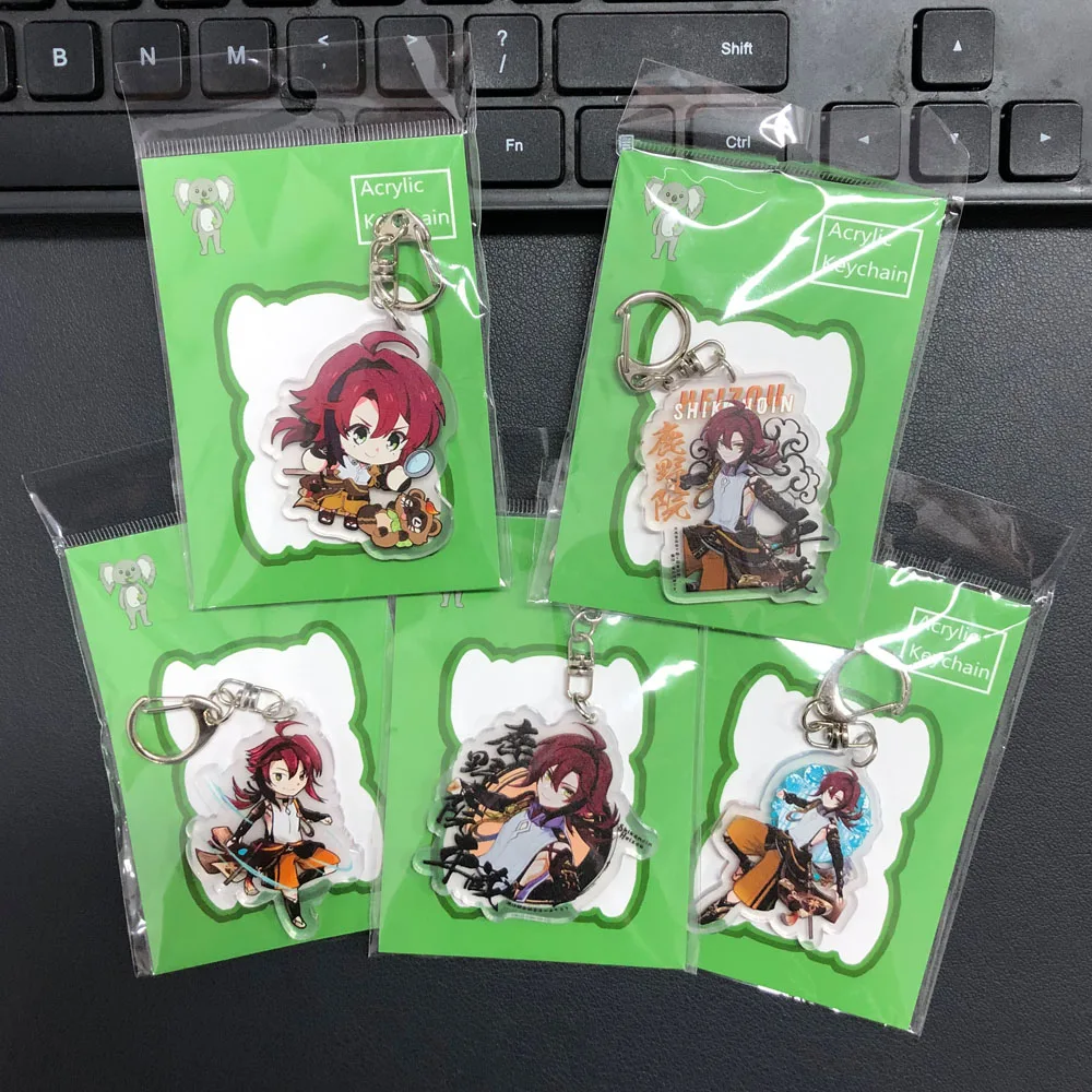 

Genshin Impact Keychain Shikanoin Heizou Cosplay Game Xiao Zhongli Diluc Acrylic Pendant Keyring Keyring Fashion Jewelry
