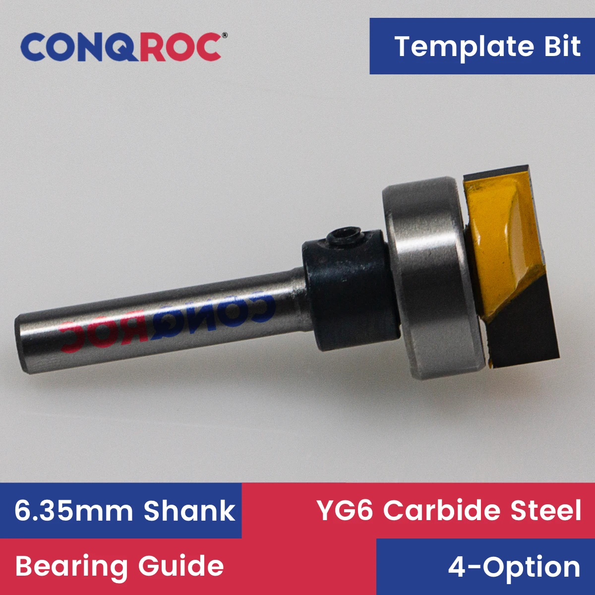 

6,35 мм (1/4 ") Хвостовик шаблонный маршрутизатор бит с верхним подшипником 4 варианта деревообработки Dado очистка фреза шаблон бит