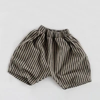 2022 summer new children striped shorts cotton linen kids casual shorts loose baby pants for boys girls shorts infant clothes