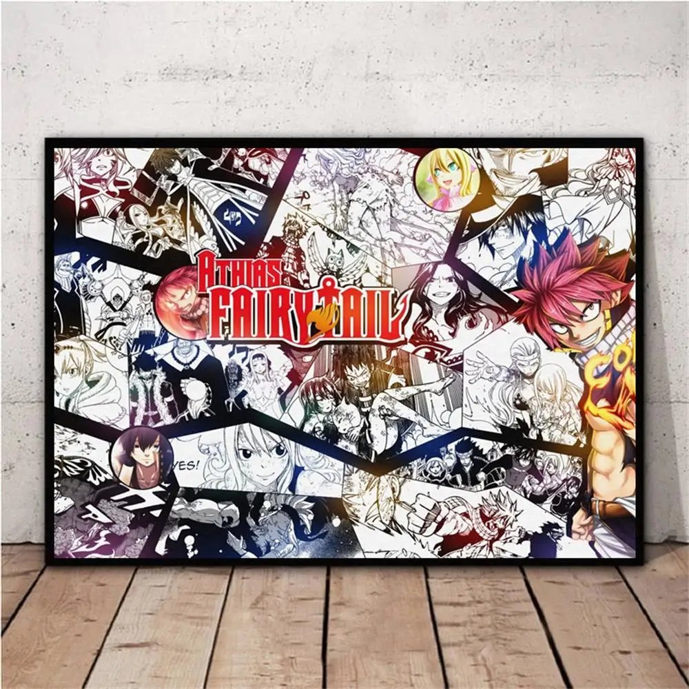 

Japanese Classic Anime Fairy Tail Posters and Prints Natsu Dragneel Wall Art Canvas Painting in Living Room Home Decoration Gift