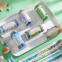 6rollset cloud scenery washi tape set brick decorative tapes for arts diy crafts journals planners scrapbooking