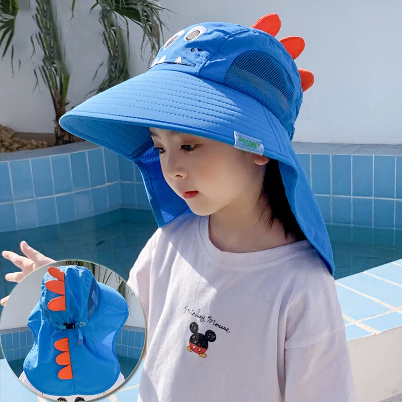 

Summer Baby Bucket Hat 360 Wide Brim UV Protection Boys Girls Cap Children Panama Outdoor Beach Sun Hats Cartoon Fisherman Caps