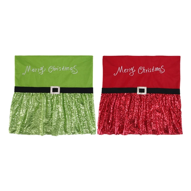 

Merry Christmas Sequins Chair Cover Reusable Baby Shower Pary Background