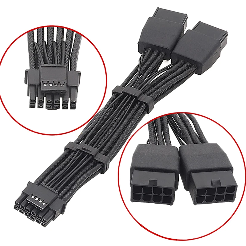 Новый рельефный линейный кабель 16awg RTX4090 RTX4080 12vhpwr 16P(12 + 4) до 2x8Pin 90-градусный