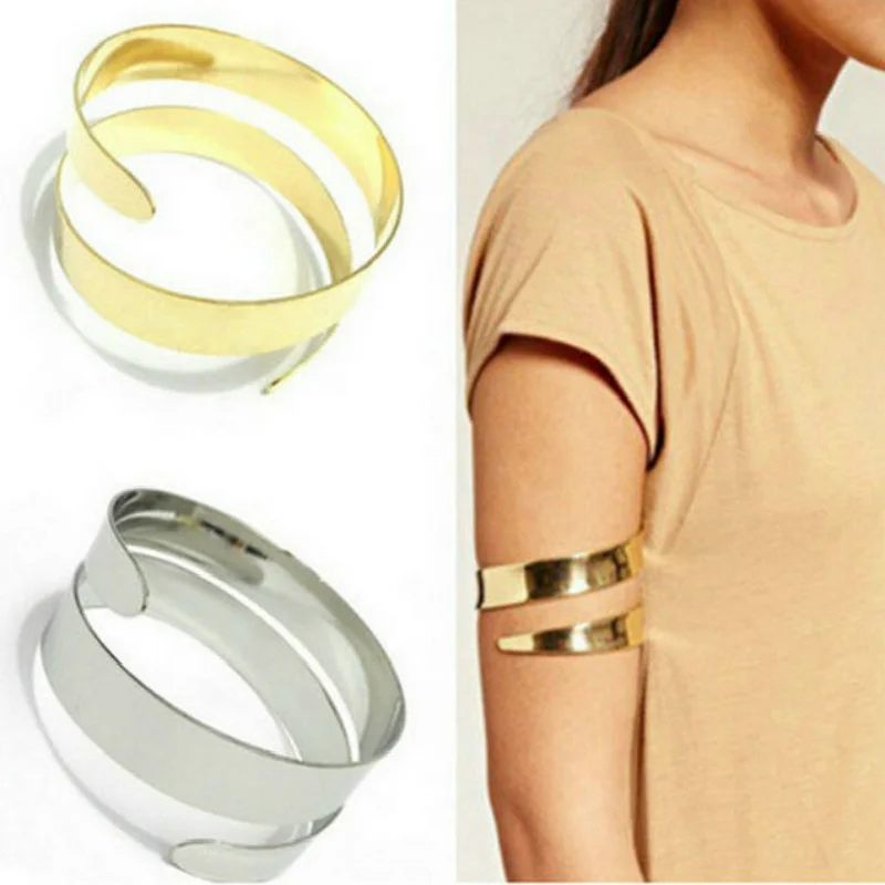 

Upper Arm Bracelet Adjustable Bangles Women's Silver Gold Color Armlet Armband Arm Cuff Bracelet Gift