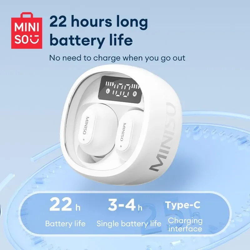 TWS-наушники MINISO MCT10 с поддержкой Bluetooth 5 0 и цифровым дисплеем