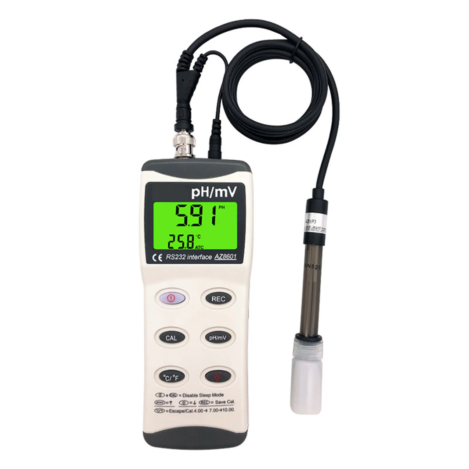 

White AZ8601 PH Meter pH/mV ORP &Temperature Meter Oxidation Reduction Potential Meter