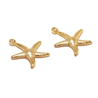 10pcs starfish earring charmsgold color plated brass 18 6x15 5mm jewelry making material crafts supplies earrings diy