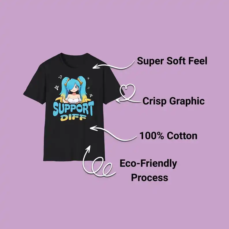 Футболка Support Diff Sona | Игровая футболка геймерская рубашка одежда для видеоигр