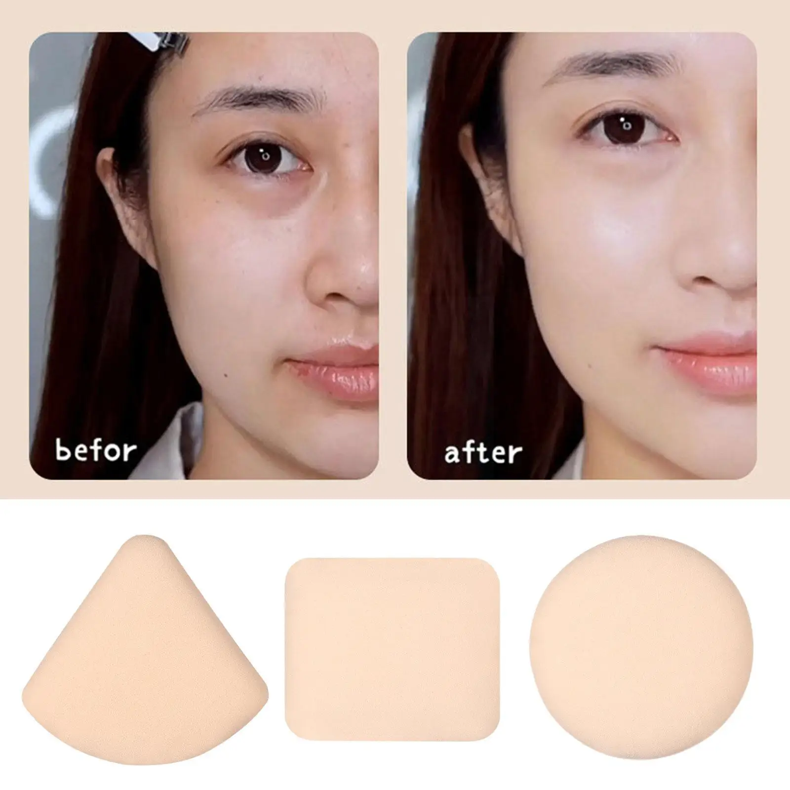 

1 шт., супермягкая треугольная круглая квадратная губка для макияжа