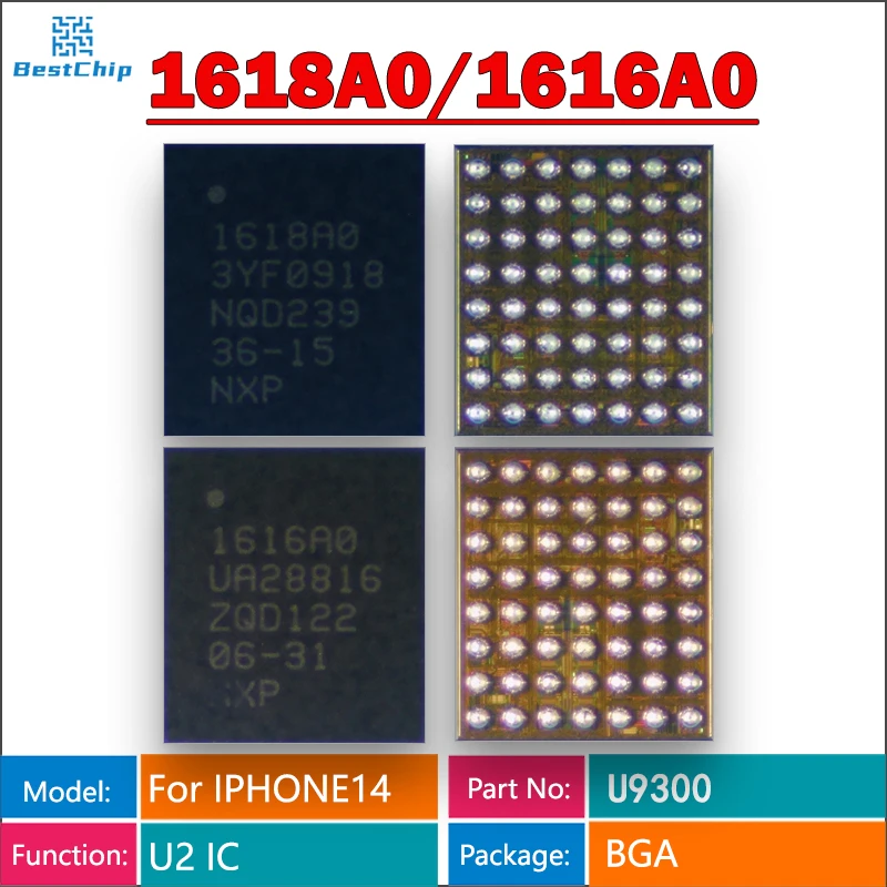 Набор микросхем 1618A0 1616A0 U9300 USB U2 для зарядки iPhone 14 Plus Pro/ProMax/Mini, 10 шт.