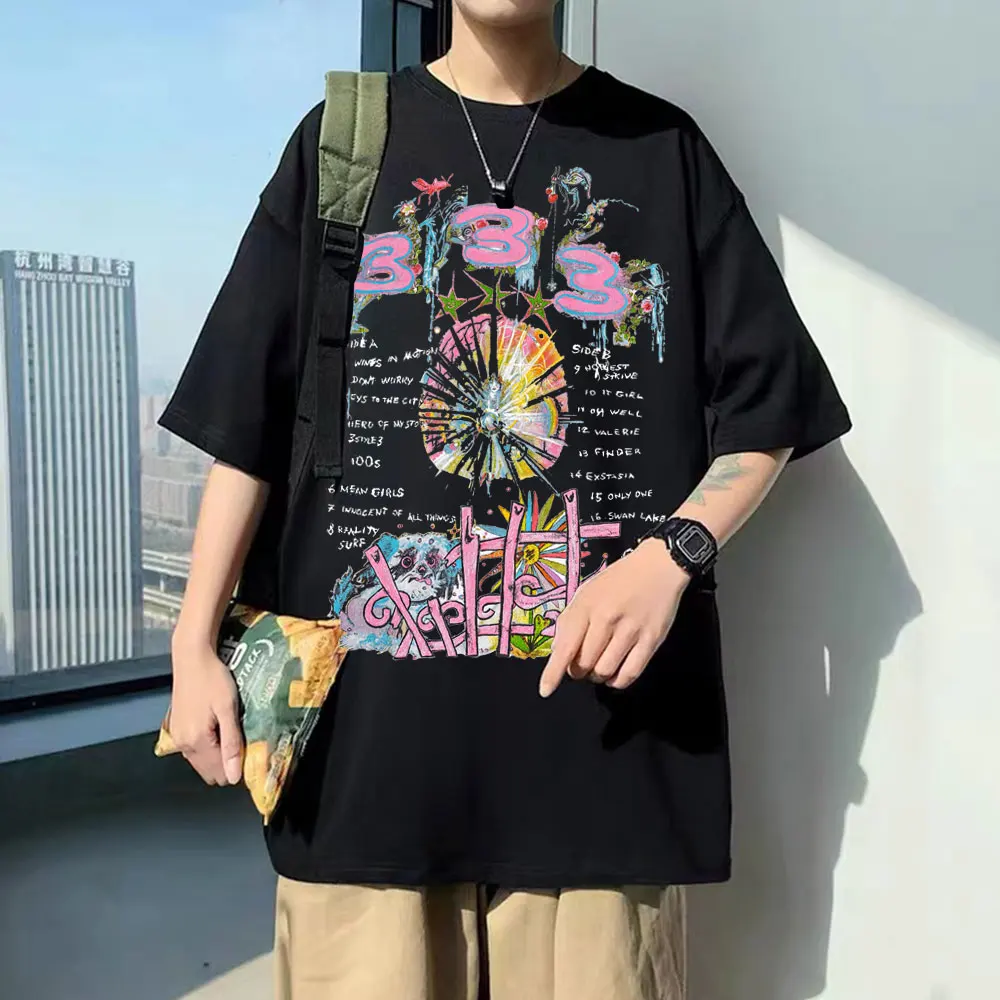 

Swedish Rapper Bladee 333 Music Album Print T-shirt Men Women 100% Pure Cotton Tops Tees Man Tshirt Oversized Hip Hop Streetwear