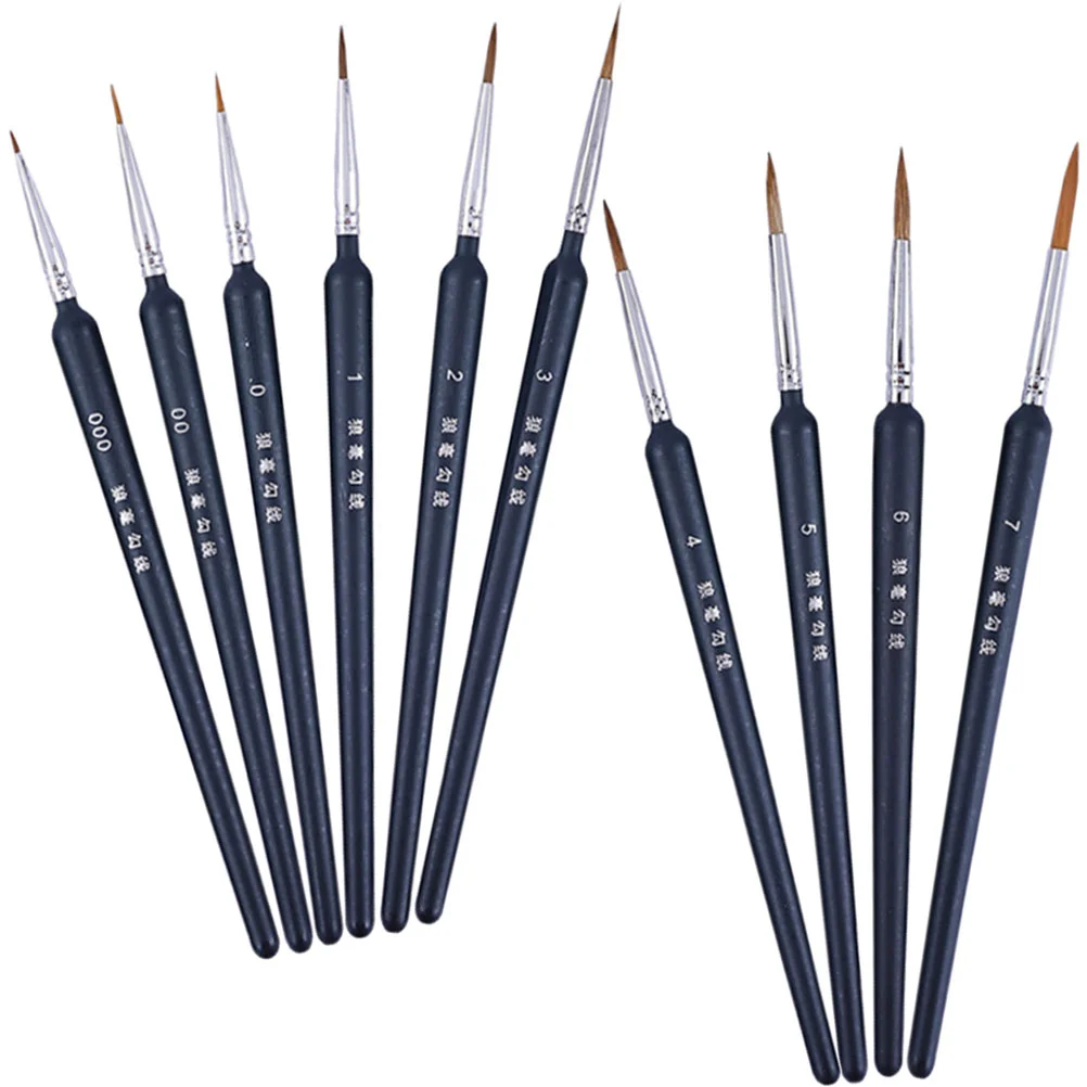 

10Pcs Detail Brush Set Miniature Brush Portable Brush Line Drawing Pen