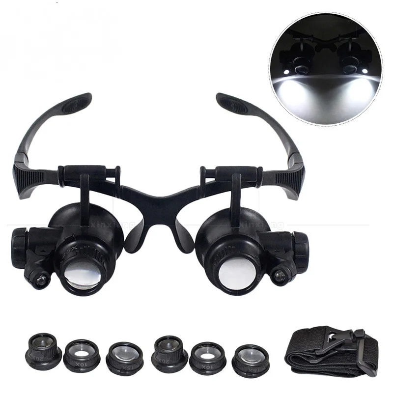 10X 15X 20X 25X Led Eye Lens, Wearable Magnifying Glass, Appraisal, Antique Jewelry, Clock and Watch Maintenance Management