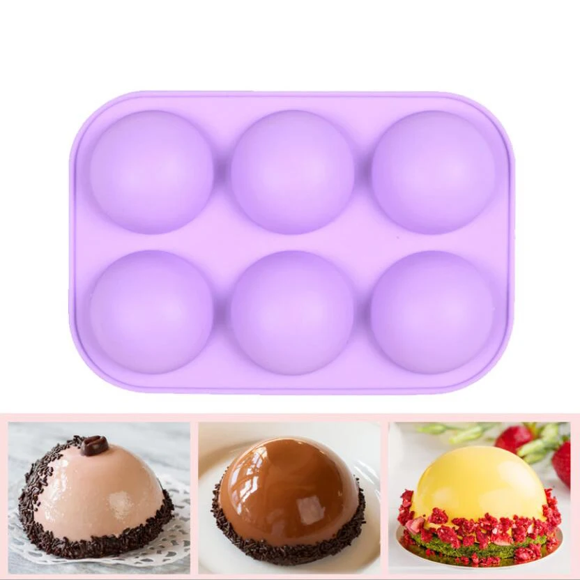 

New 6 Holes Silicone Baking Mold 3D Half Ball Sphere Mold Chocolate Cupcake Cake Mold DIY Muffin Bakeware kitchen Tools