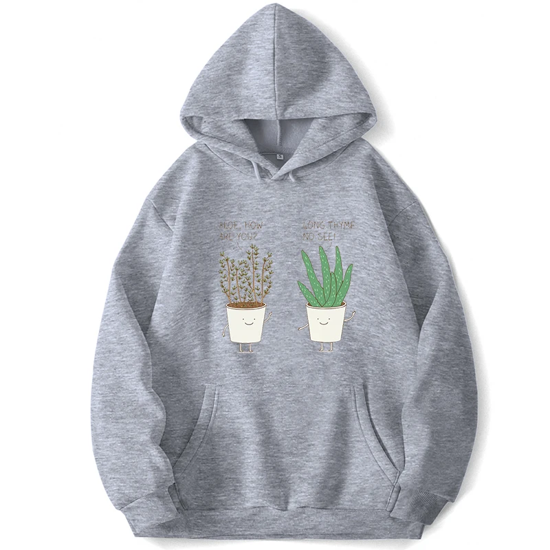 Aloe How Are You Long Thyme No See Hooded Hoodies Sweatshirts Men Pullover Jumpers Hoodie Trapstar Pocket Autumn Sweatshirt