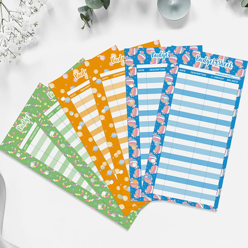 

60 Pcs Schedules Budget Supply Binder Inserts Cash Cards A6 Envelopes Daily Paper Refill Expense Tracker Planner Punch Hole