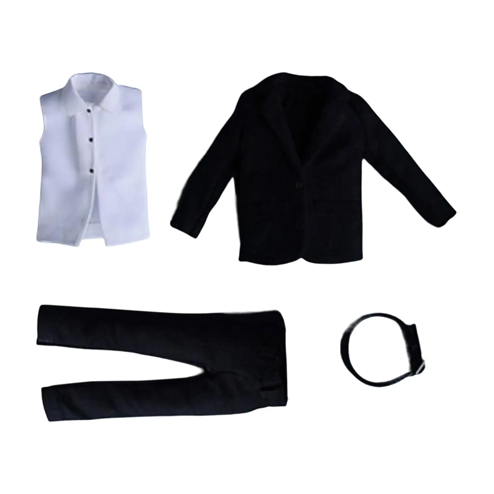 

1/12 Male Figure Doll Clothes Outfit, Jacket Shirt Pant Belt Full Suit Uniform