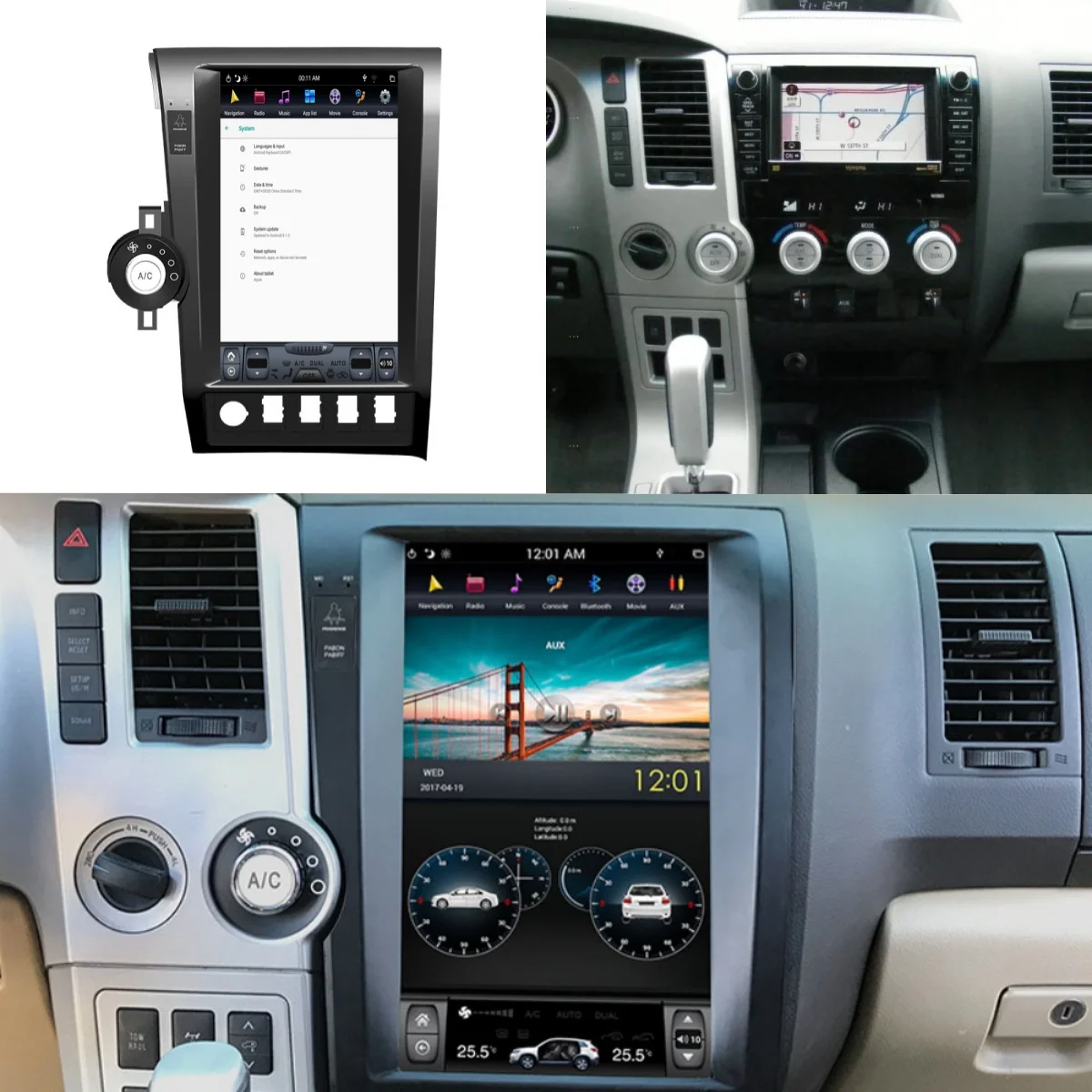 Автомобильное радио Qualcomm Snapdragon 665 Android 13 для Toyota Tundra 2007 2008 2009 2010 2011 видеоприемник GPS
