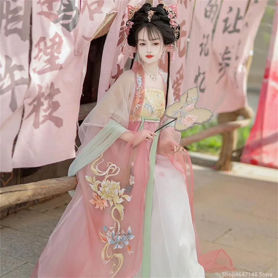 Винтажное женское традиционное китайское платье Hanfu для сценических танцев