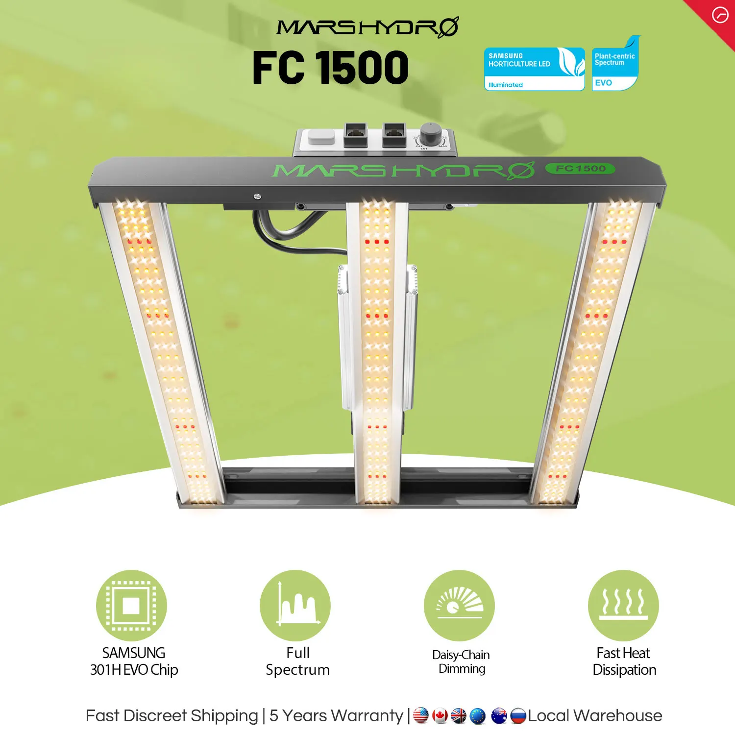 

Фитолампа Mars Hydro FC 1500 Samsung 301H EVO 150 Вт