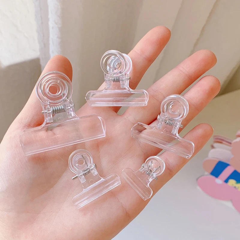 

5PCS Transparent Clip Portable Storage Food Snack Sealing Sealing Pocket Clip 4 Sizes of Sealing Tongs Kitchen Accessories Items
