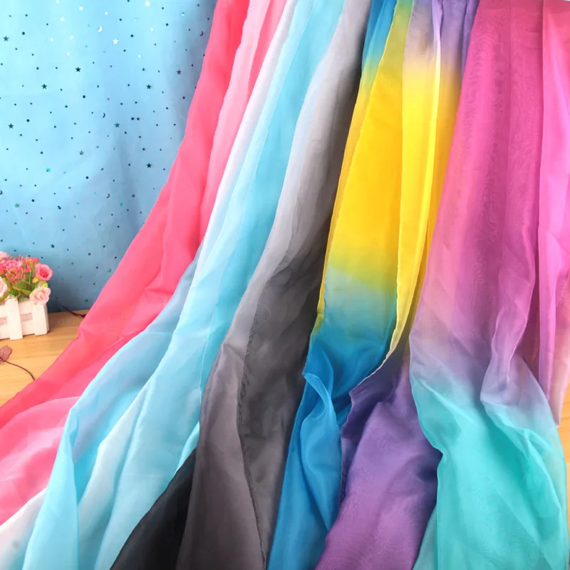 Шифоновая ткань 30D с радужным градиентом для рукоделия одежда юбки платья шитье