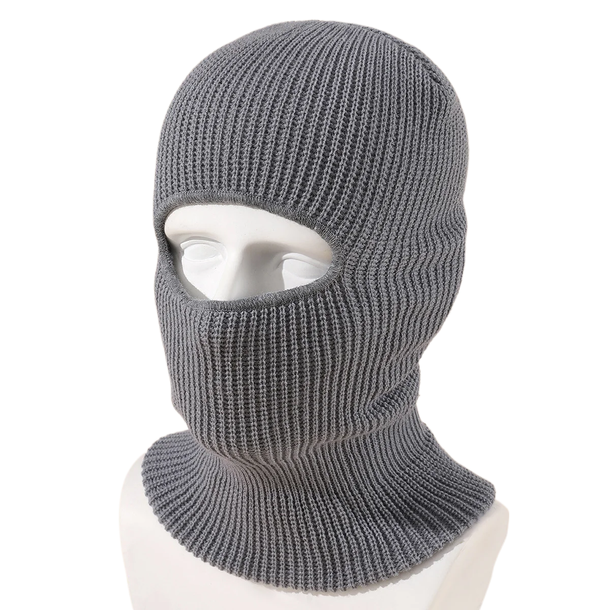 Вязаная шапка Y2K с 1 отверстием закрывающая все лицо мужская и женская зимняя