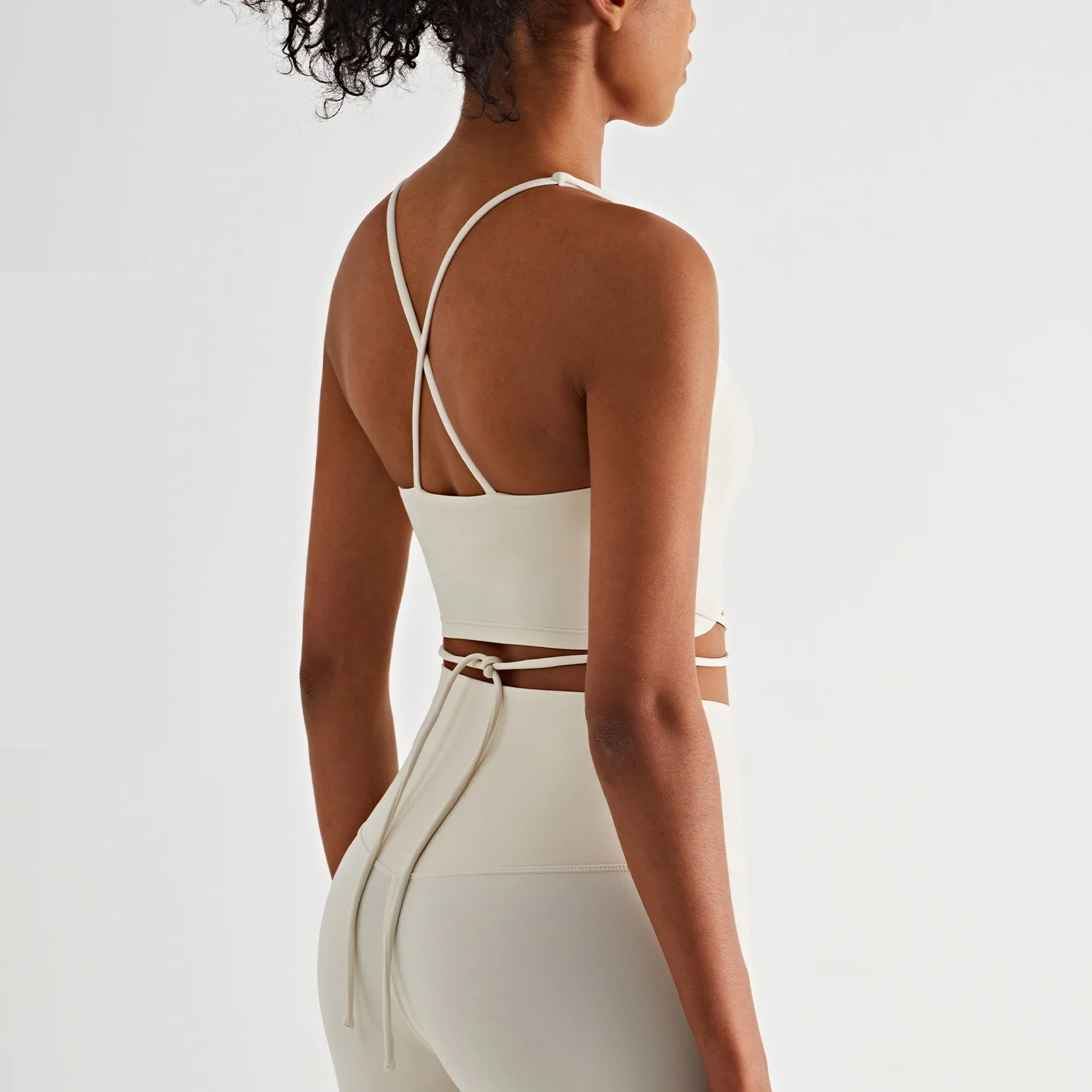 Top Women's Sports Vest Crop Top Wrap Strap Cross Yoga Vest Gym Sexy Healthy Attractive Sports Beautiful Back Soft and Breathabl