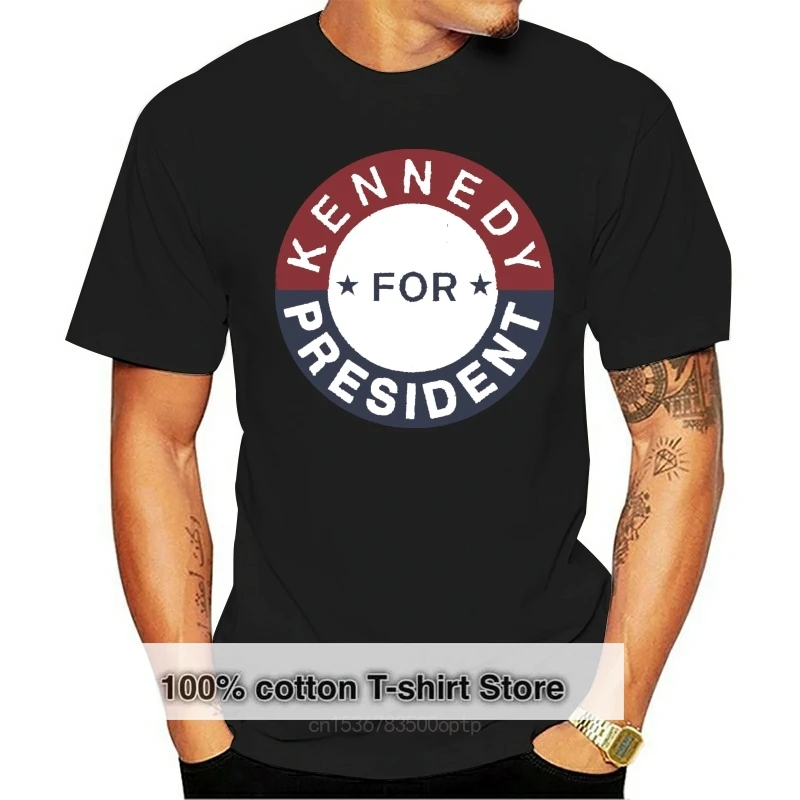 

Черная футболка Кеннеди для президента Jfk 1960, мужская Тонкая футболка из 100 хлопка