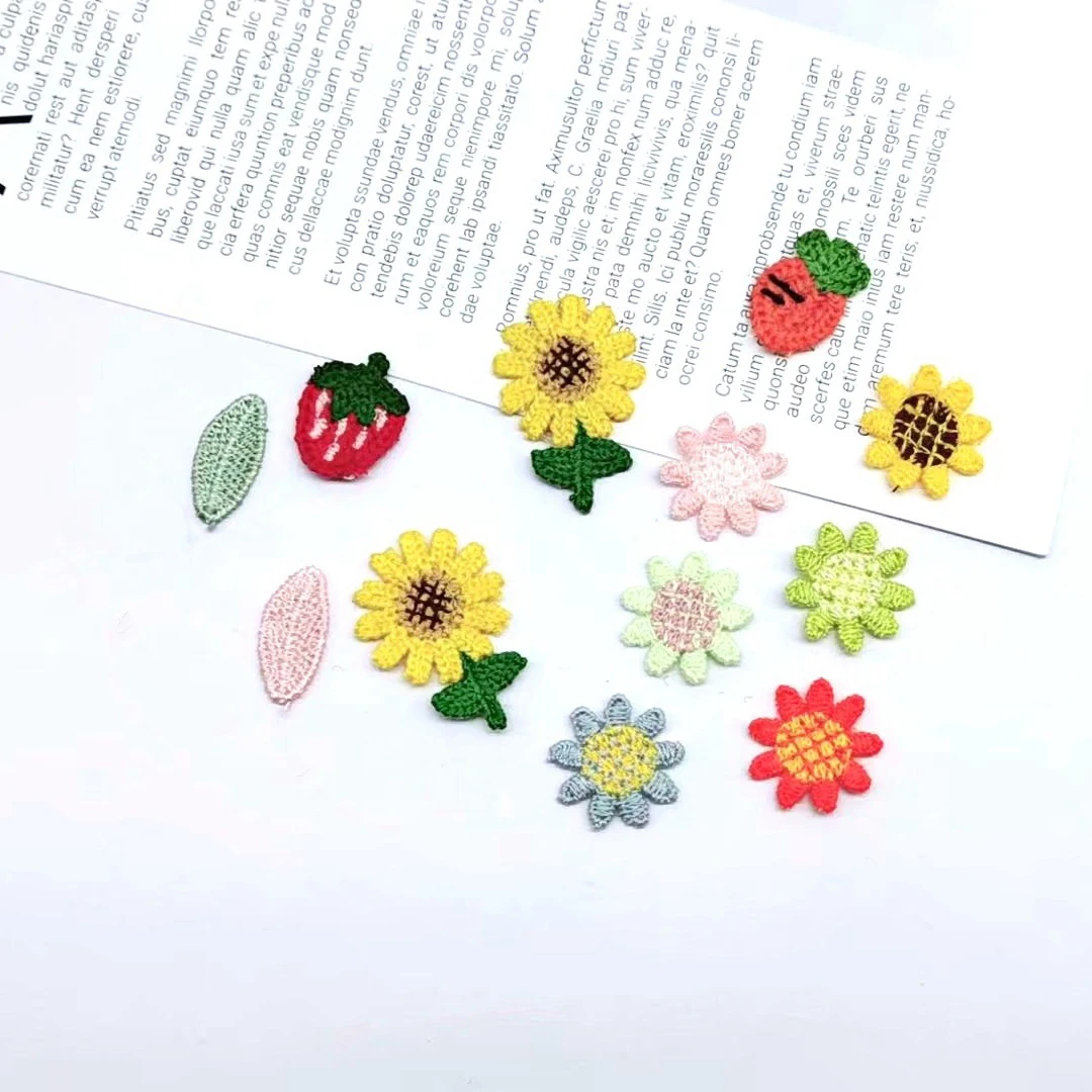 

10pcs Kawaii Knitting Flowers Clothes Hair Accessories Corsage Shoes Socks Bags Hats Diy Materials Crochet Flowers