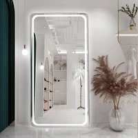 rectangle full body mirror aesthetic with light floor decorative wall mirror modern style design espejos pared decoration home